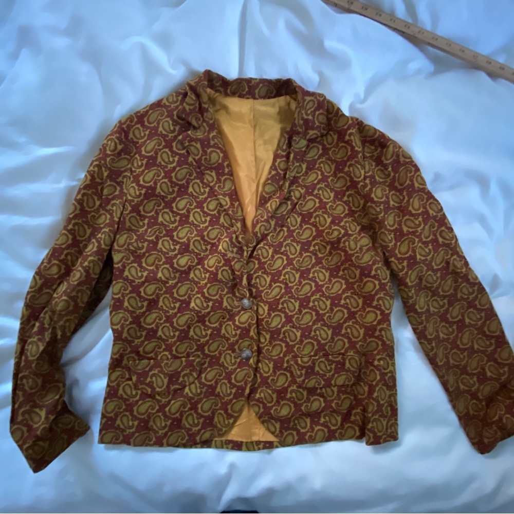 1960’s paisley folk wool linen blend jacket